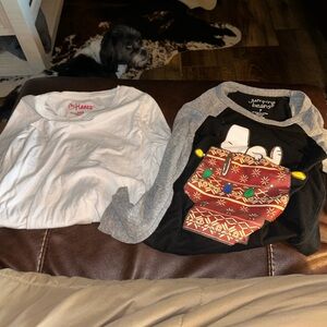 Jumping Beans Kids' Black and Gray Festive Long Sleeve Tee and White Long Sleeve